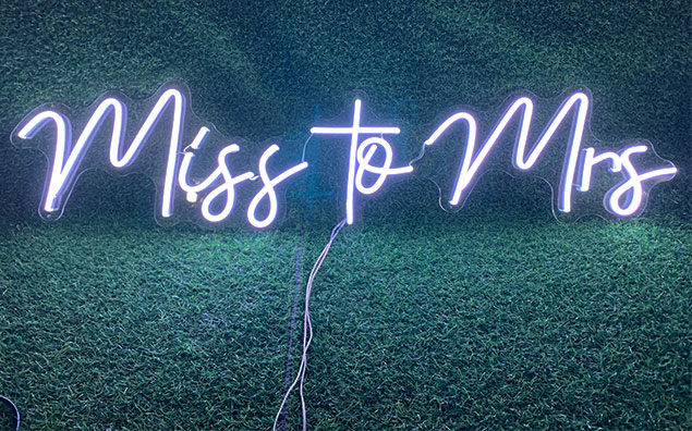 Neon Sign Miss to Mrs.