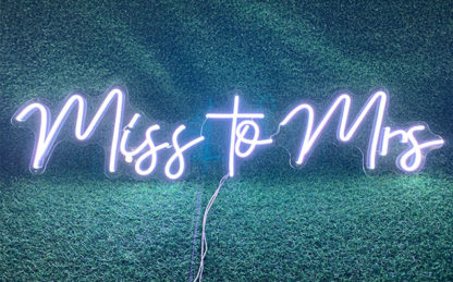 Miss to Mrs. neon sign rental
