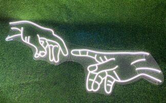 Finger Pointing at Each Other Sign Neon