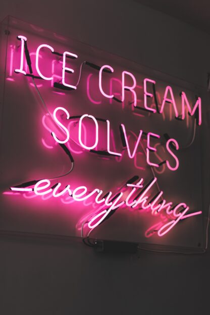 Ice Cream Solves Everything Neon Sign